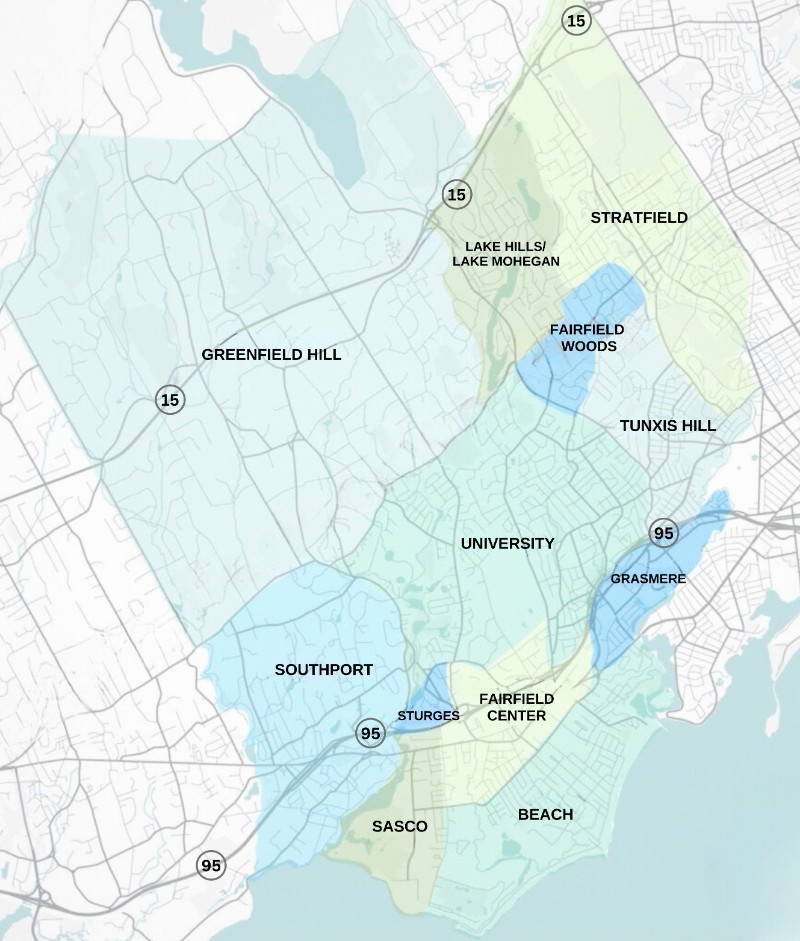 Fairfield CT Neighborhoods- Map